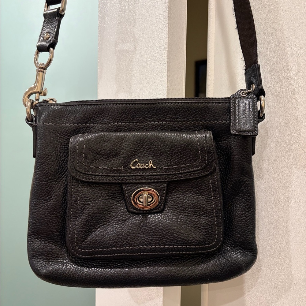 Coach Black Pebbled Leather Crossbody Bag